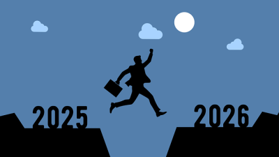 איש עסקים קופץ משנת 2025 לשנת 2026